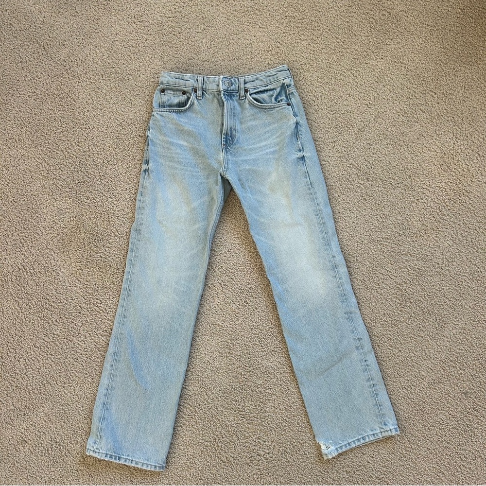 Zara Women's Light Blue Straight Leg Jeans super flattering fit! Size 26